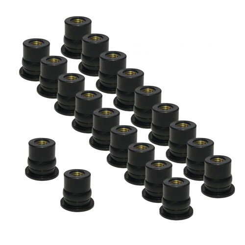 Rubber Motorcycle Windshield Nuts M6 20 Pack 1