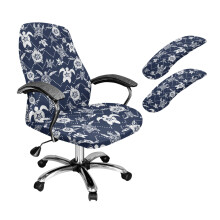 Sea Turtle Print Office Chair Cover with Armrest Covers, Washable, Easy Install, Compatible with Most Desk & Gaming Chairs