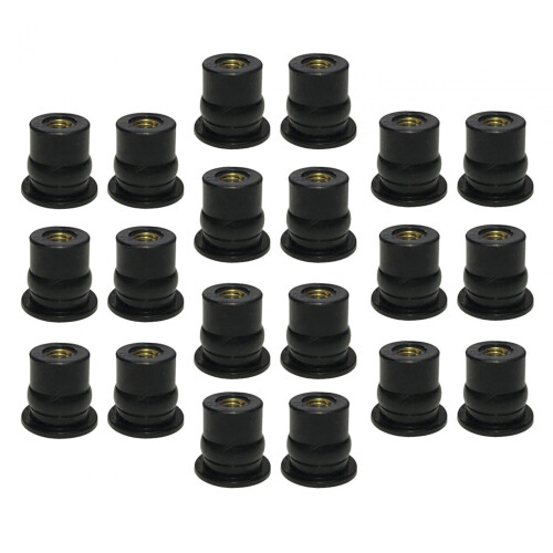 Rubber Motorcycle Windshield Nuts M6 20 Pack 2