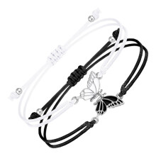 Set Of 2 Friendship Bracelets for Girls and Children Elegant Butterfly Charm Handchain Handmade Girlfriend Gifts