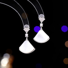 Classic Natural Shell Pendant Drop Earrings for Women Luxury Cubic Zirconia Crystal Earrings Elegant Wedding Party Jewelry Gifts