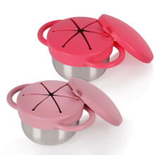 Toddler Snack Cup Stainless Steel 3-in-1 with Silicone Lid