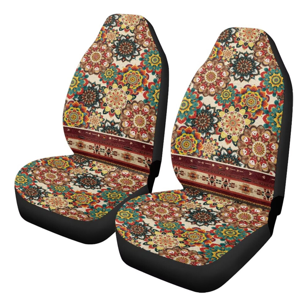 Premium Washable Aztec Car Seat Covers (2 Pcs), Universal Fit For Cars, Sedans, Trucks, Suvs Â Compatible With All Standard Seats Coral 9422877966066