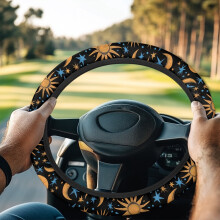 Galaxy Golf Cart Steering Wheel Cover Sun Moon Design