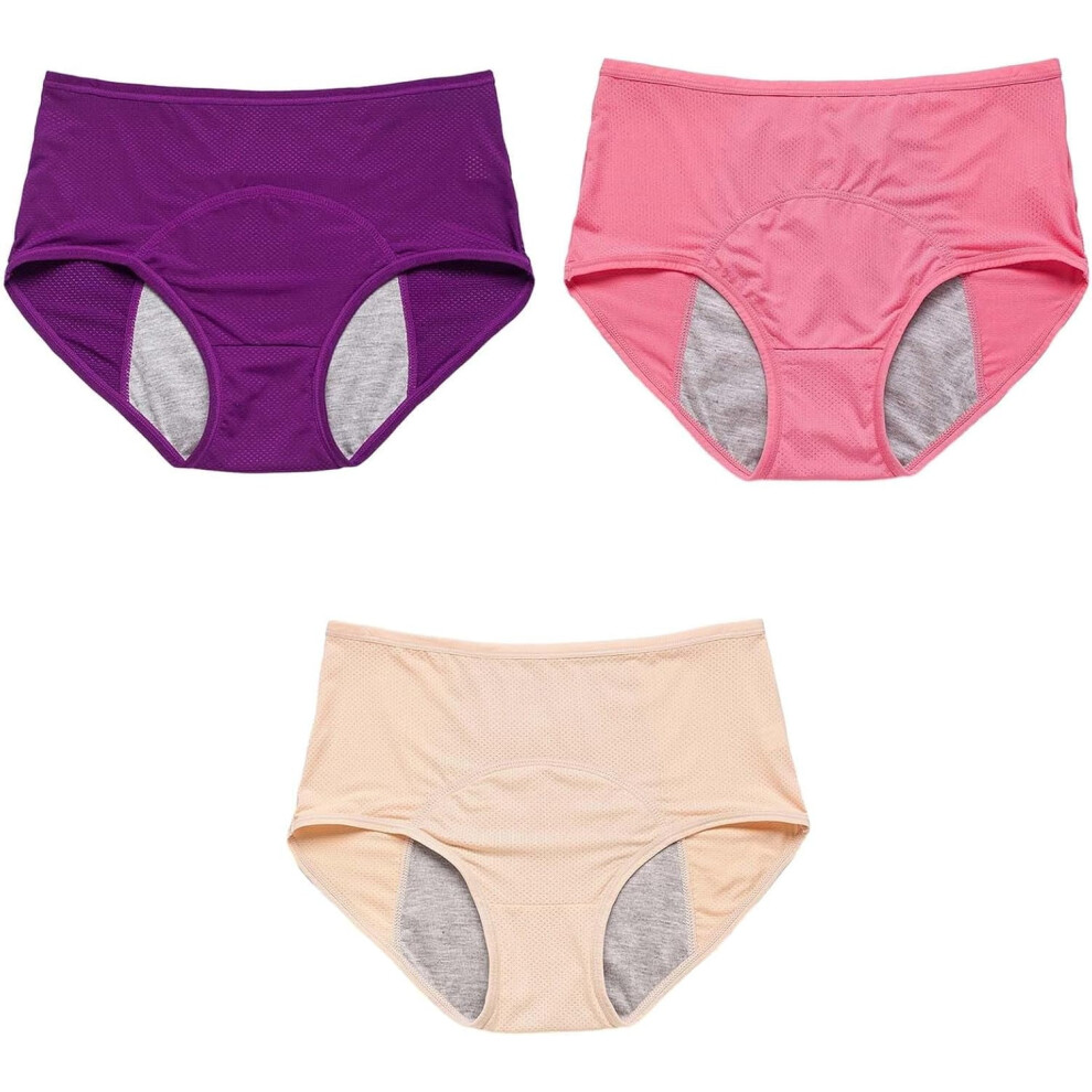 Leakproof Underwear for Women Over 60 Washable Incontinence Underwear Plus Size Reusable Leak Proof Briefs Panties