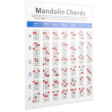Practical Mandolin Chord Chart Fretboard Notes Coated Paper For Beginners Adults