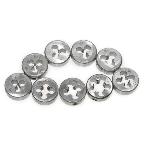 9Piece Left Hand Metric Thread Die Set Mechanical Maintenance Professional Threading Tool for DIYer Projects Accessories