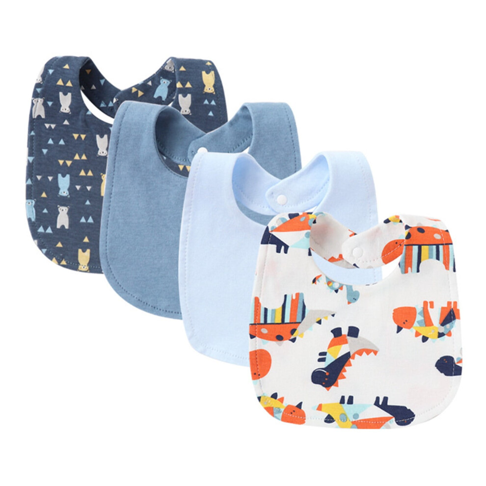 4pcs Newborns Drooling Bib Breathable Burp Cloth for 0-24 Months Baby Comfortable Saliva Towel for Toddler