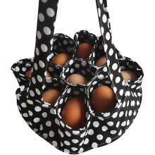 Egg Collection Basket with 7 Canvas Bags, Mini Farm Fresh Egg Storage, Durable Carrying Handle for Backyard Poultry Care
