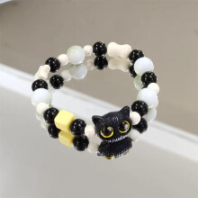 Cute Cat Couple Bracelet Imitation Crystal Braided Children Bracelets Charm Wristbands Fashion Jewelry Trendy Accessories