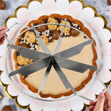 8-Cut Stainless Steel Pie Cutters, 8-Slice Pie Cutter Press, Cake Divider, 10-Inch