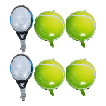 Tennis Party Decoration Balloons and Racket Shapes 6 pcs