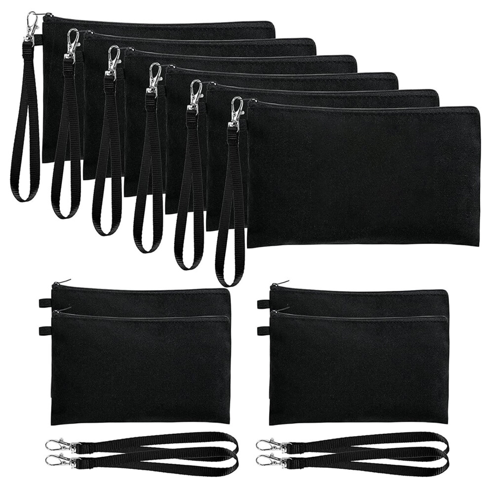 10Pcs Sublimation-Blank Bags with Wrist Strap Sublimation-Makeup Bags for Heat Transfer DIY Custom Makeup Pouch Pen Bag