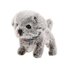 Electric Plush Dog Robot Toy – Lifelike Walking, Barking & Running, Gray, 3.546.35.9in, Great Gift