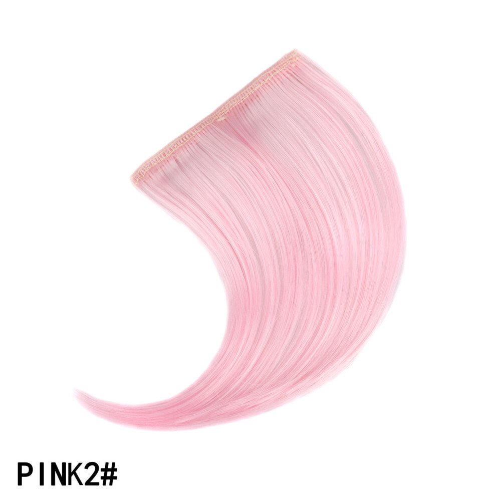 Seamless Clip-In Colorful Fringe Bangs Hairpiece - Easy-To-Wear Hair Extensions, Light Pink