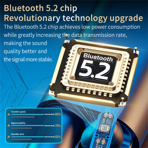 Ασύρματα ακουστικά Bluetooth Ακουστικά με καθρέφτη Αδιάβροχα ακουστικά με έλεγχο 2
