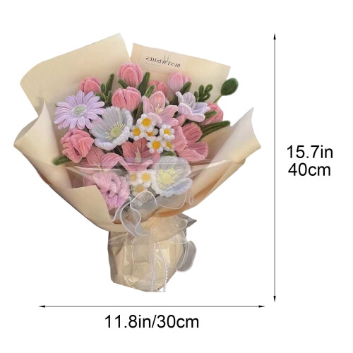 Forever Rose Bouquet Kit Fabric Roses DIY Gift Set 2