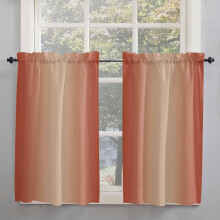 Red Orange Ombre Window Curtains Rod Pocket 2 Panels 52x63
