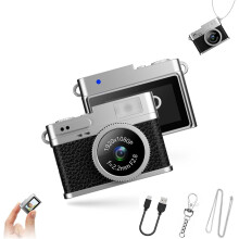Retro Digital Camera, Mini Keychain Camera, 160 Wide Angle 4 Filters for Hd Recording, with Led Fill Light, for Travel Study Recording