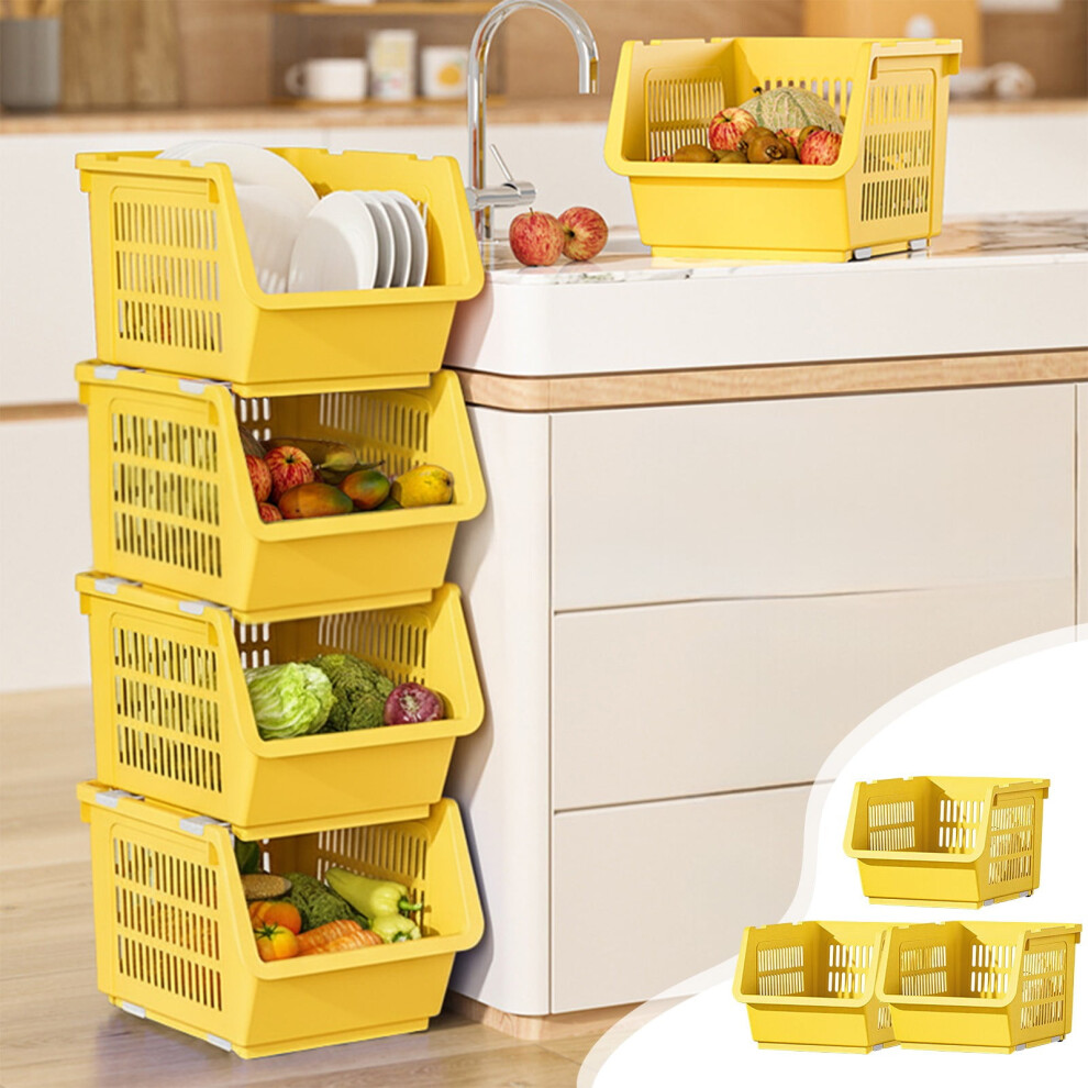 Stackable Storage Baskets Large Capacity 3 Pack