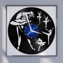 Horloge murale en vinyle 12 pouces silencieuse avec danseuse de ballet