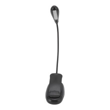 Adjustable Black Clip Lamp 9 Light Levels 7 Lamps Foldable USB Rechargeable LED