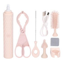 Electric Bottle Brush Set Waterproof Wall-Mounted Pink