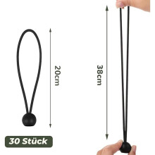 Bungee Cord Tensioners with Ball 30-Pack 20cm Adjustable