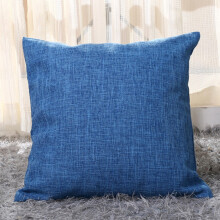 Linen Couch Pillow with Insert, 17.7x17.7in Blue – Soft Home Decor Pillow for Living Room, Bedroom, Patio – Summer & Festive Use