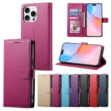 Leather Wallet Phone Case Compatible with iPhone 16 Pro Max, 15–11, Xs Max, XR, 6–8 Plus – Card & Zipper Design