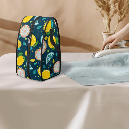 Handheld Steamer Iron Storage Case Zipper Handle Portable Iron Case Lemon Pattern, Case Only 2