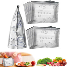 Aluminum Foil Storage Bags with Zip Lock and Label 3 Sizes