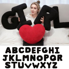 Coussin décoratif doux et mignon de 26 lettres, 1 coussin décoratif alphabet anglais pour canapé/lit/voiture, 40 cm, décoration colorée pour la