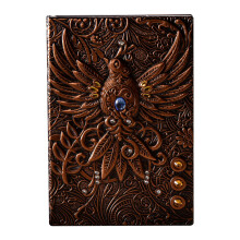 Leather Writing Journal A5 Embossed Phoenix 100 Lined Pages