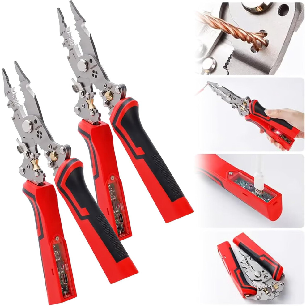 Wire Stripper Twister And Voltage Tester Pliers 16-In-1 974856139699