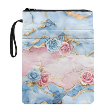 Book Covers with Handle Polyester Fabric Book Sleeve Protector Pouch with Decorative Design for Travel Book Organzier Holder Washable