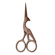 Crane Design Stainless Steel Sewing Embroidery Scissors Cutter Dark Brown