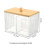 Qtip Holder with Bamboo Lids, 3 Compartments Cotton /Swabs Dispenser,Clear Plastic Bathroom Container 6