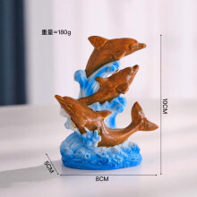 Dolphin Sculpture – Nautical Marine Animal Ornament, Coastal Table Decor, Compatible with Home & Office