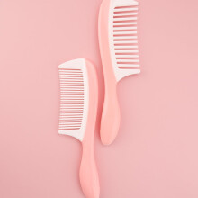 2Pcs Wide Tooth Combs for Women Pink 19.2x4.8cm Detangle and Style Hair Plastic