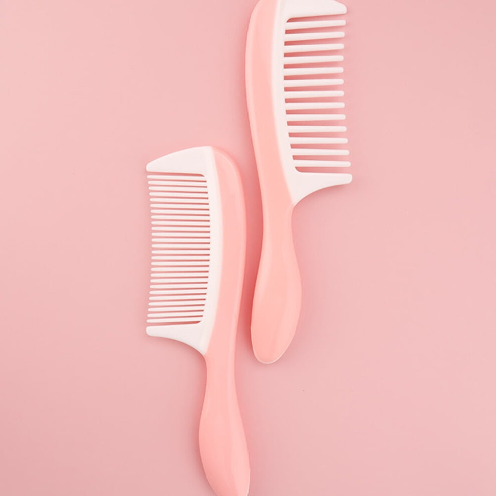 2Pcs Wide Tooth Combs for Women Pink 19.2x4.8cm Detangle and Style Hair Plastic