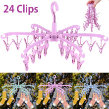 BUTORY Sock Drying Rack – 24-Clip, Rotatable, Foldable & Portable Laundry Hanger for Socks, Underwear, Baby Clothes