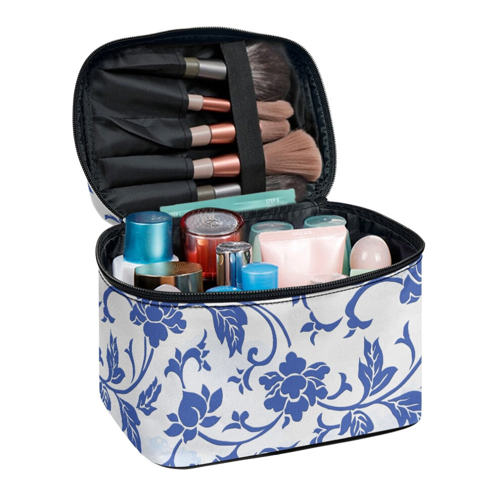 Flower Multi-Function Makeup Organizer Cosmetic Travel Bag with Brush Slots Travel Makeup Organizer Case Large Capacity