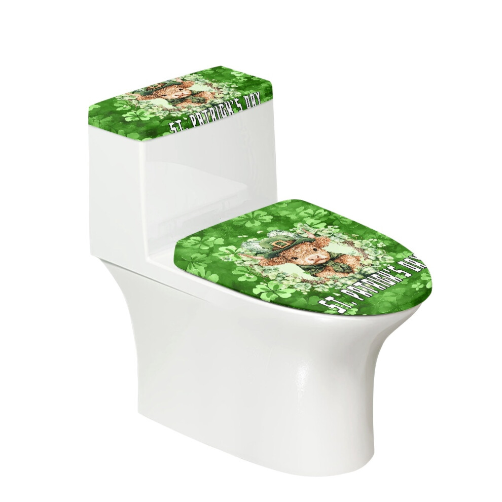St Patrick Highland Cattle Toilet Lid Cover 17X21 Inch Soft 9066521685714