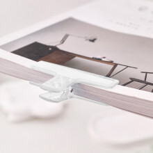 Transparent Plastic Dovetail Clip | Long Tail Paper Binder for Office, Bills, Food | 2.9"x1.85", Assorted Colors, Non-Slip & Rustproof