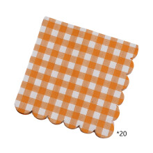 20Pcs Plaid Paper Napkins, Autumn Fall Decor, Disposable Paper Napkins Suitable for Thanksgiving Christmas Parties, Outdoor Events