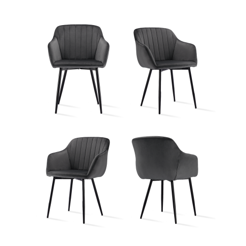 (Dark Grey, Set of 4) GOEURVANT Dining Chairs 2