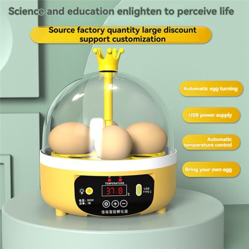 Egg Incubator for Home Temperature Humidity Control 4 Eggs Candler Poultry Hatching Machine for Chickens Ducks B 1