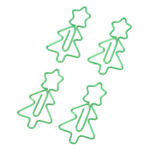100Pcs Fancy Christmas Paper Clips, Small Silver