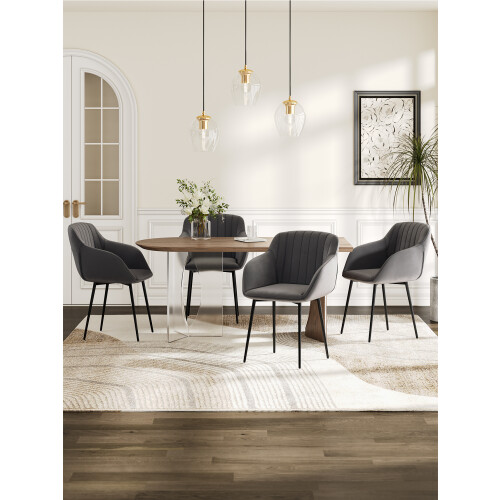 (Dark Grey, Set of 4) GOEURVANT Dining Chairs 1